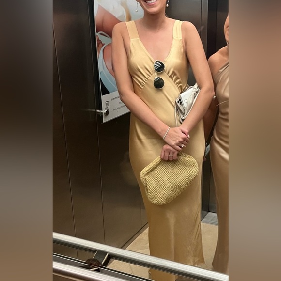 Shona Joy Plunged La Lune Midi Dress - in color Porcini - Picture 10 of 10